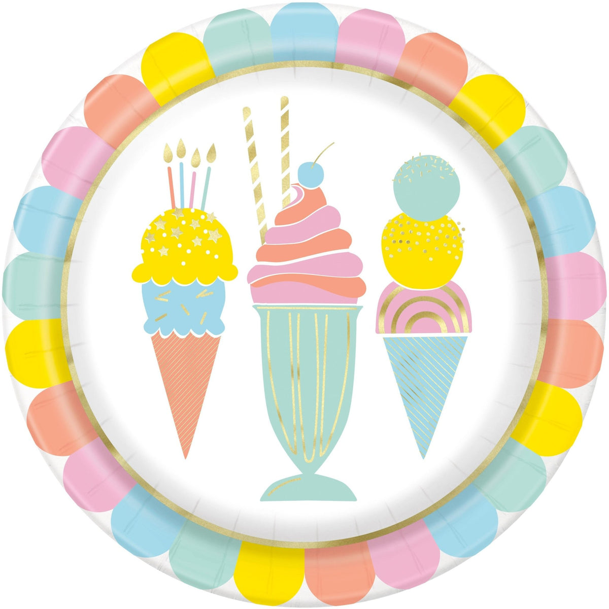 9&quot; Ice Cream Birthday Plates - Stesha Party