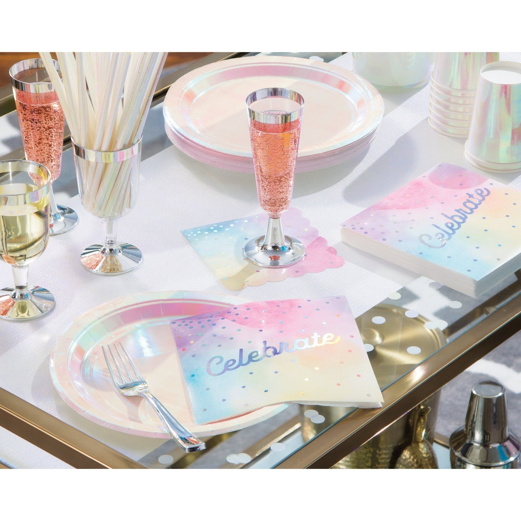 9" Iridescent Party Plates - Stesha Party