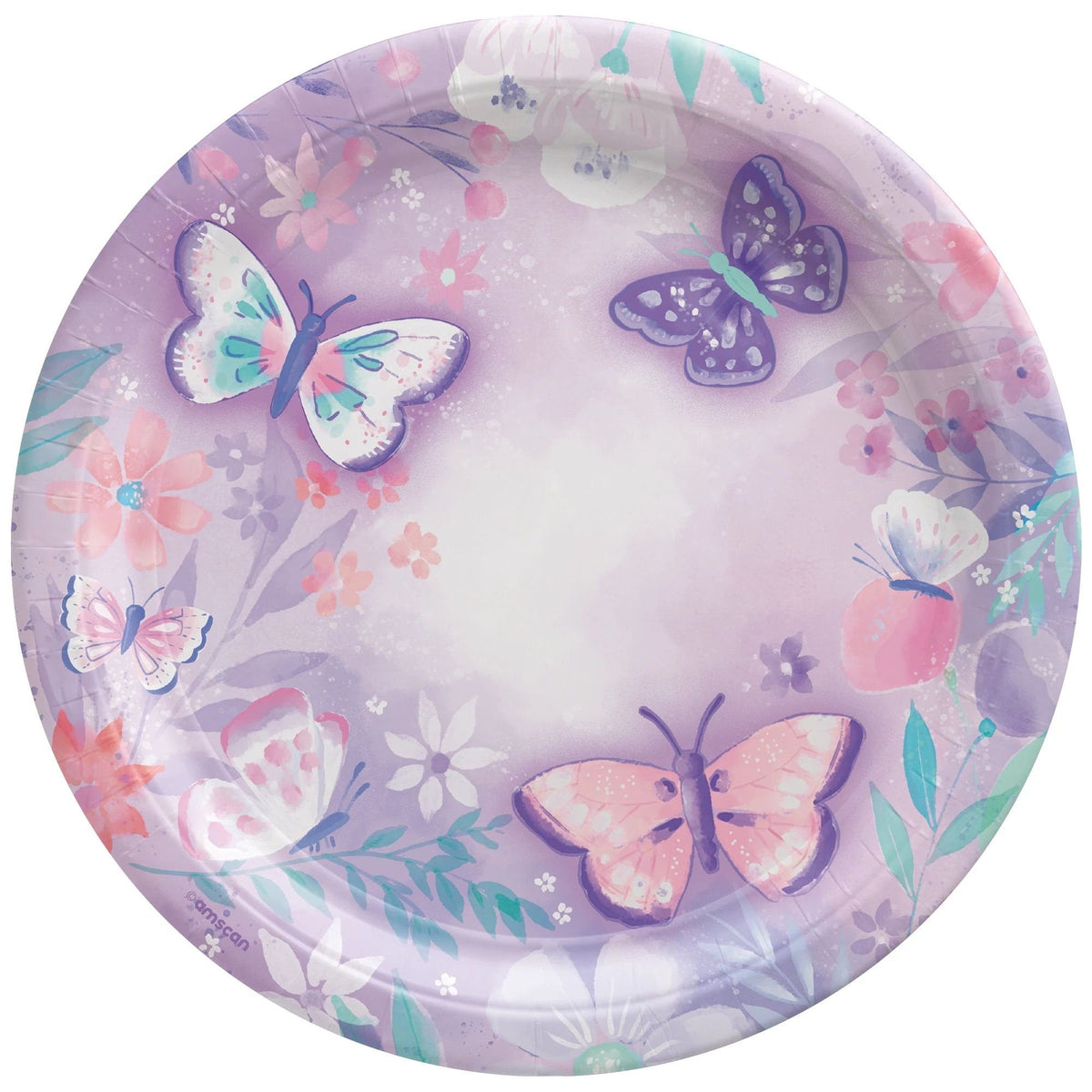 9&quot; Lavender Butterfly Plates - Stesha Party