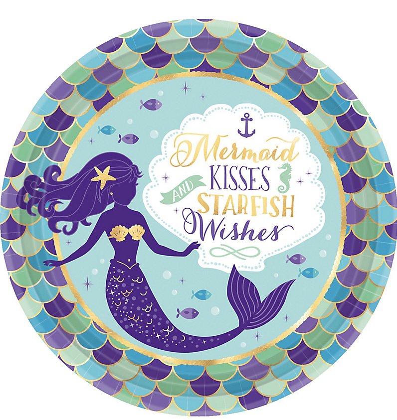 9" Mermaid Party Plates - Stesha Party