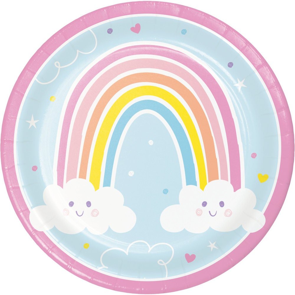 9&quot; Pastel Rainbow Plates - Stesha Party