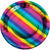 9" Rainbow Foil Paper Plates - Stesha Party