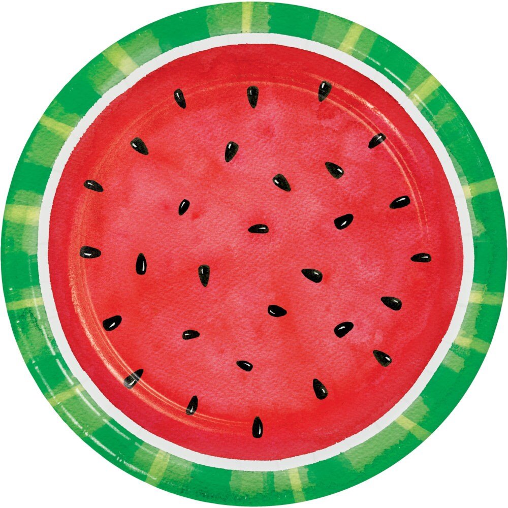 9" Red Watermelon Party Plates - Stesha Party