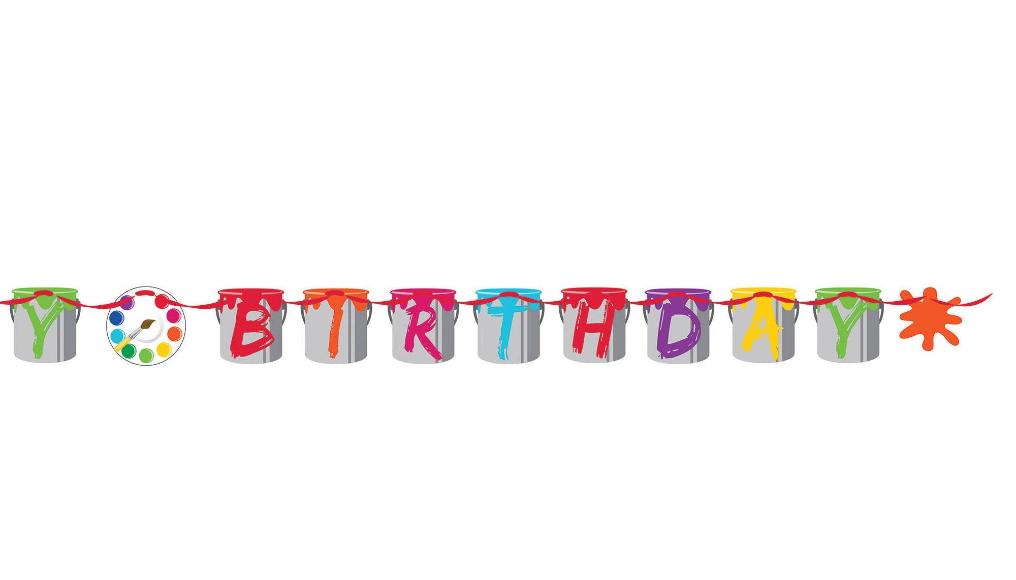 Art "Happy Birthday" Party Banner - Stesha Party