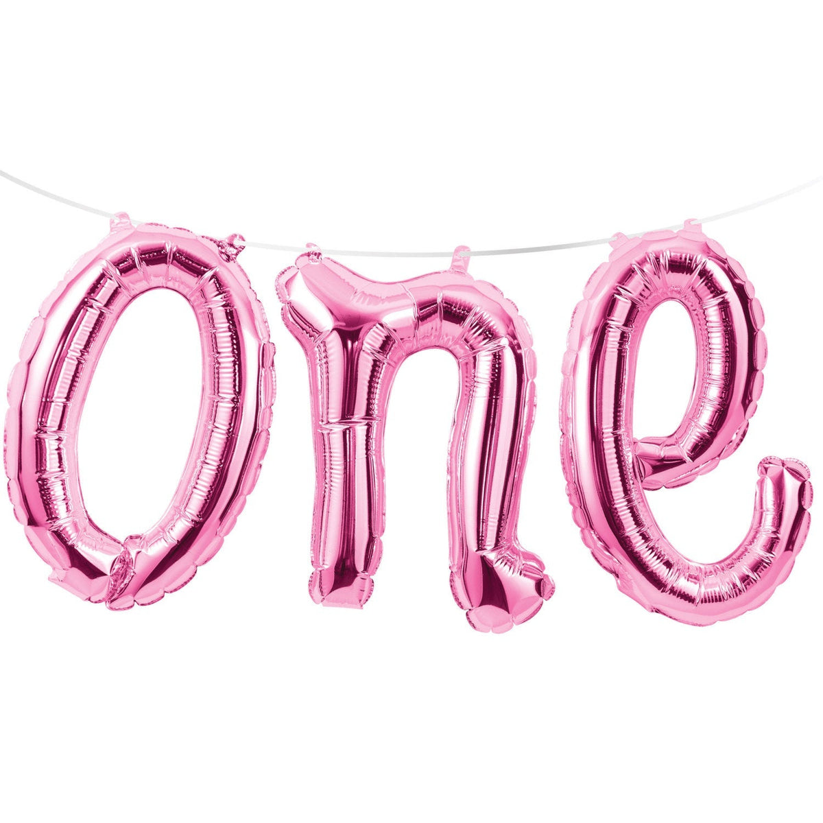 Balloon &quot;One&quot; Pink Banner - Stesha Party