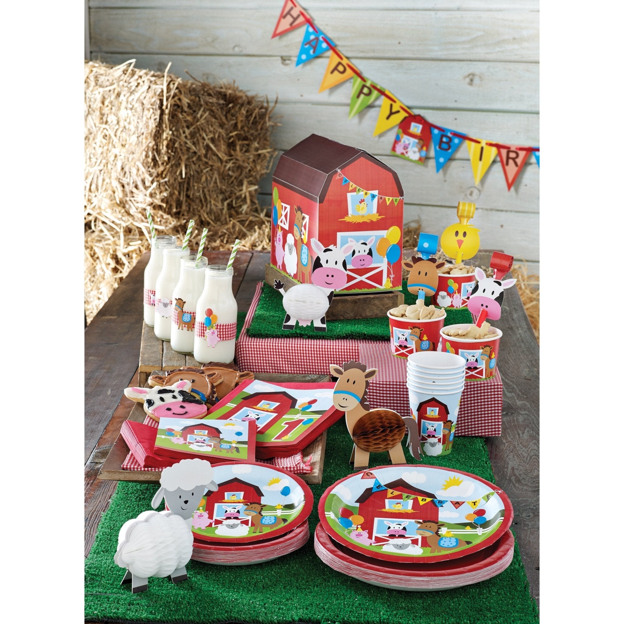 Barnyard Happy Birthday Banner - Stesha Party - 1st birthday boy, banner  garland, birthday