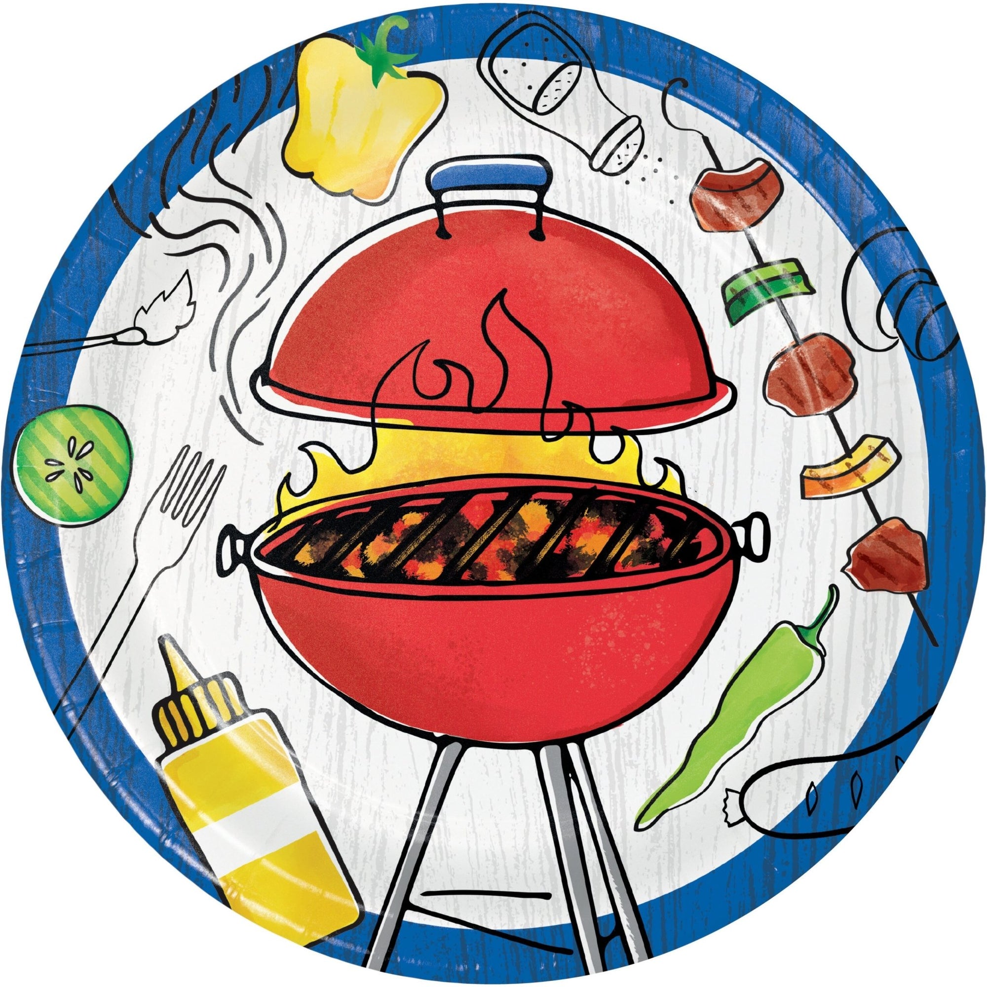 BBQ Party Supplies Paper Plates & Napkins - Stesha Party