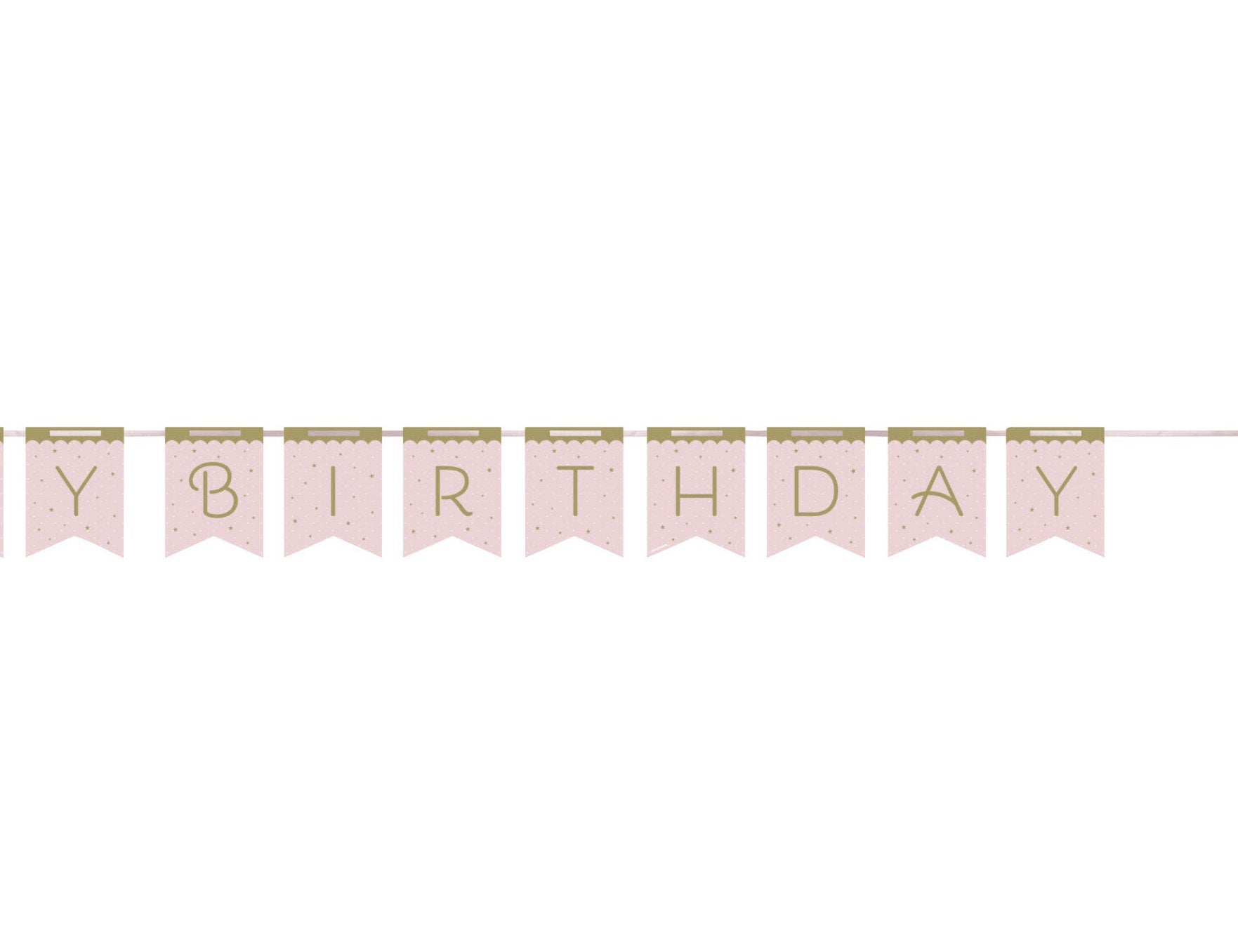 Birthday Light Pink and Gold Banner - Stesha Party