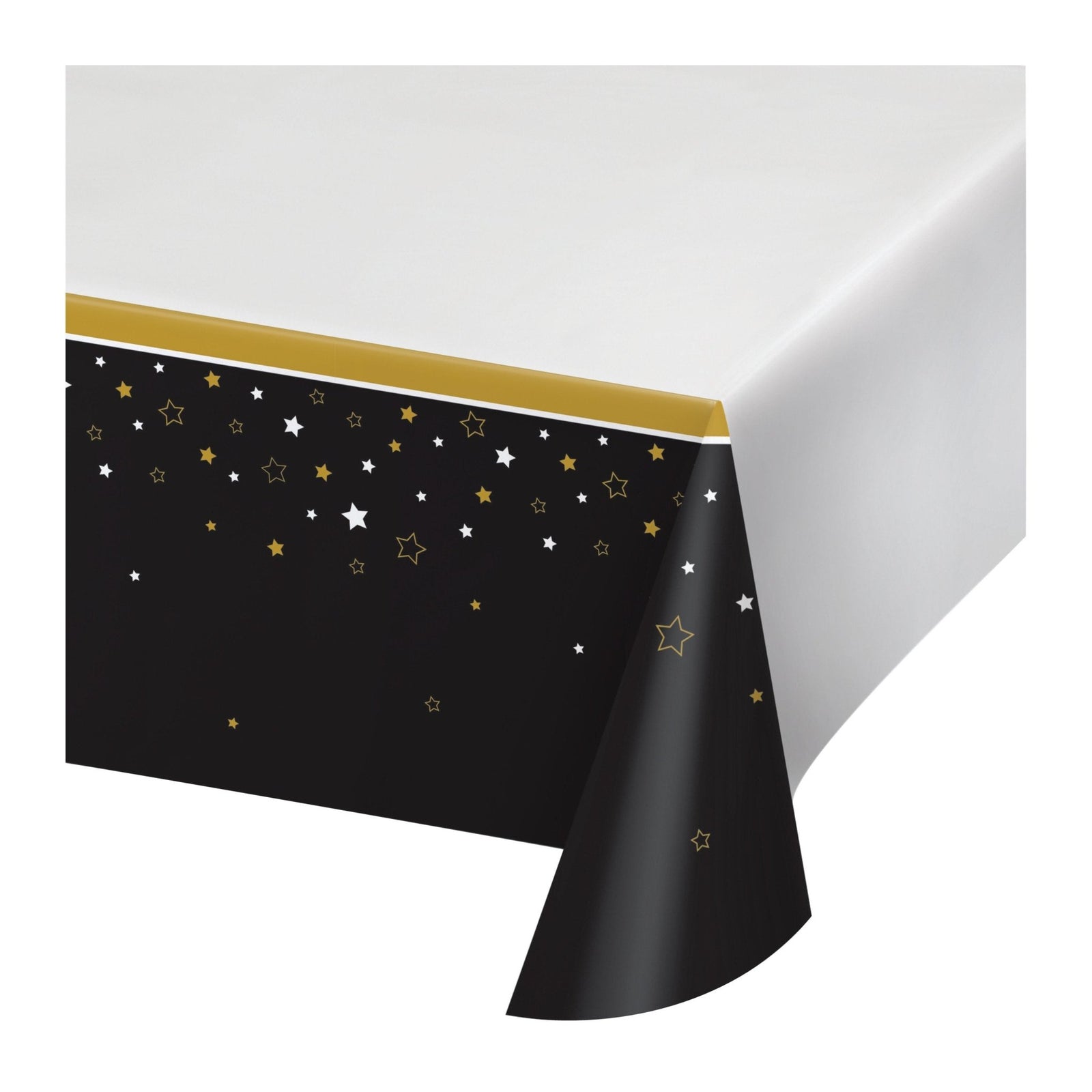 Black and Gold Star Tablecloth - Stesha Party