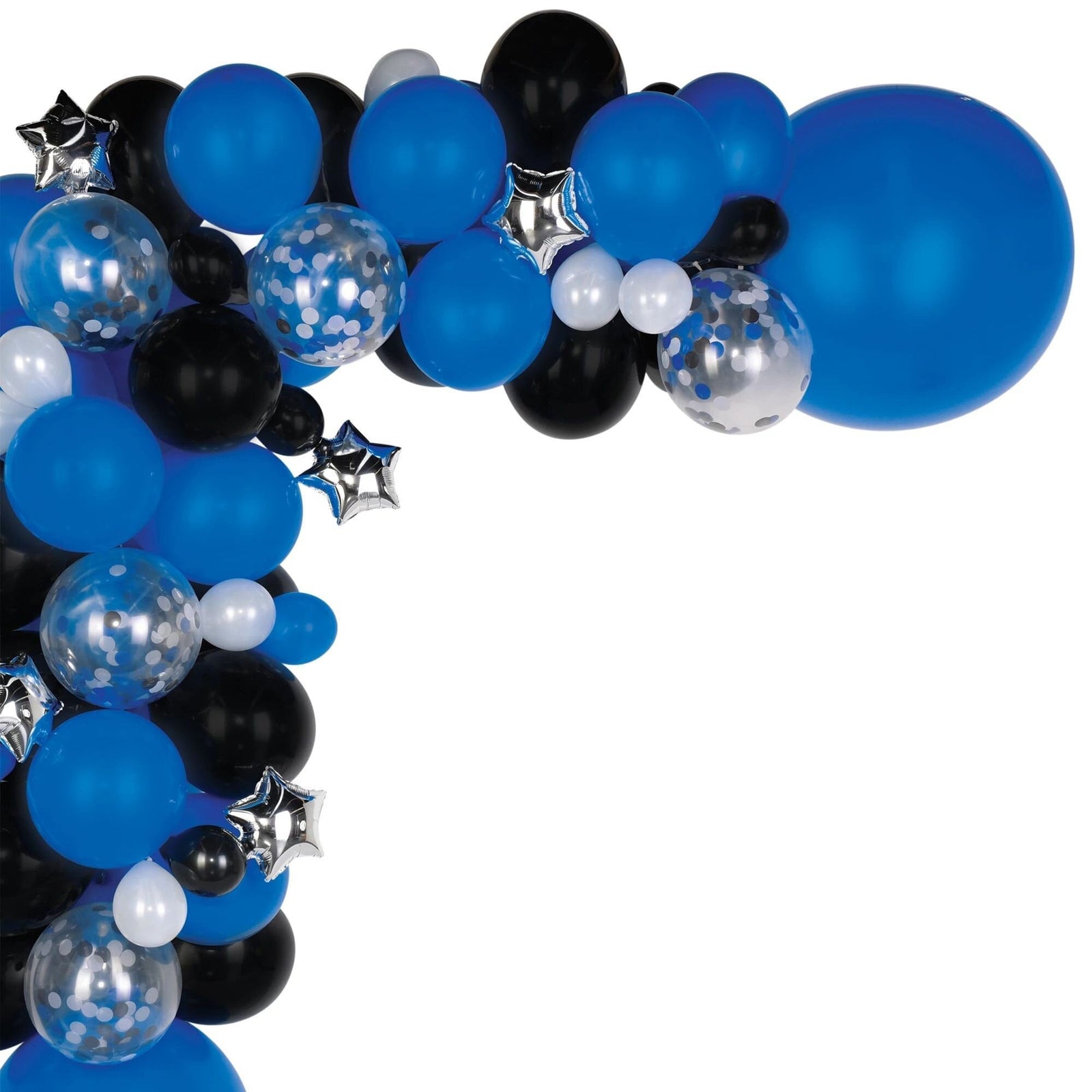 Black, Blue & Silver Star Balloon Garland - Stesha Party