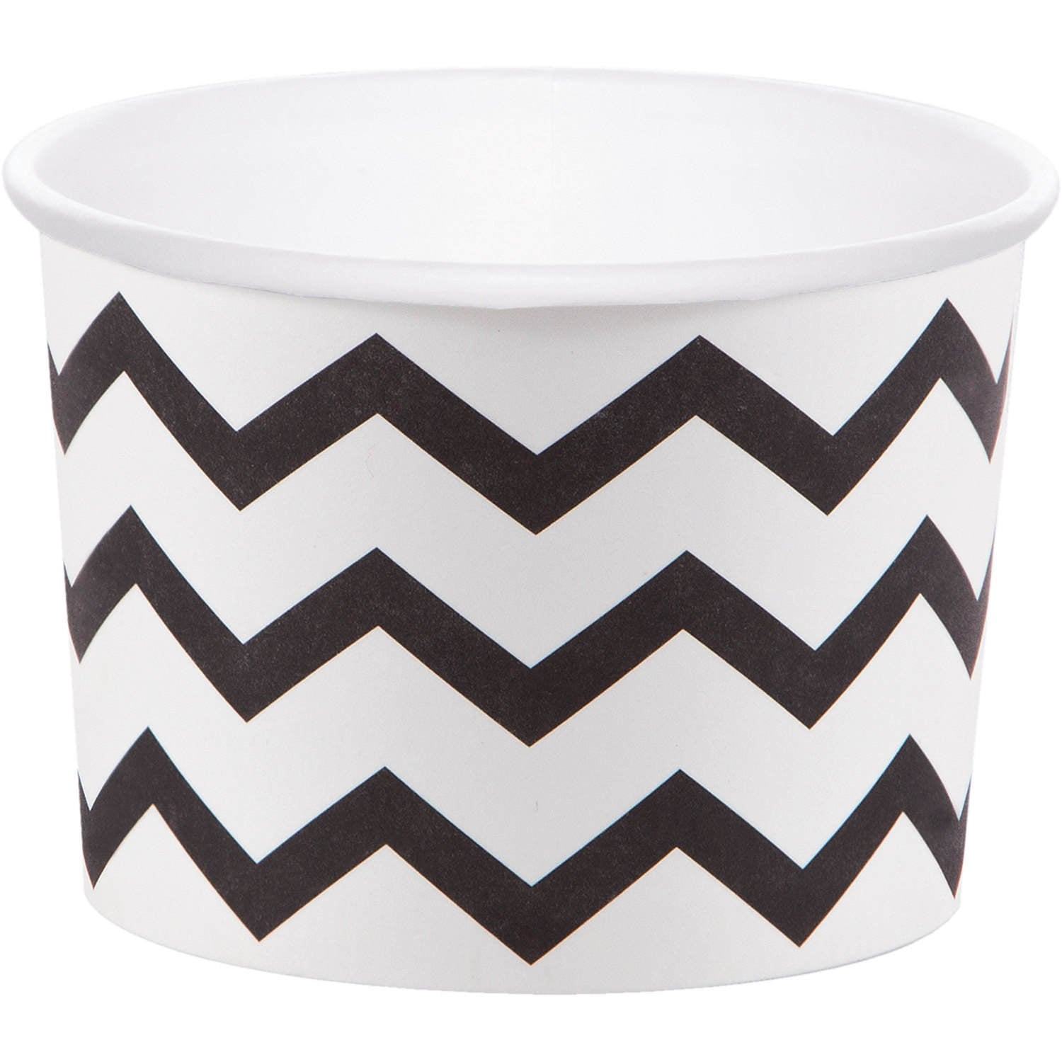 Black Chevron Paper Treat Cups - Stesha Party