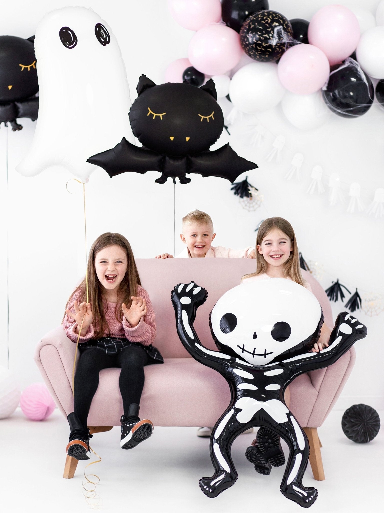 Black & Gold Cute Bat Party Balloon - Stesha Party