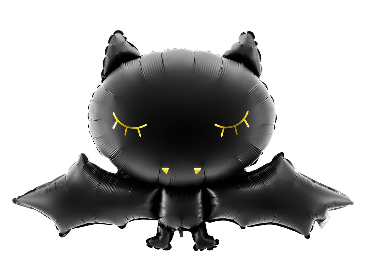 Black &amp; Gold Cute Bat Party Balloon - Stesha Party