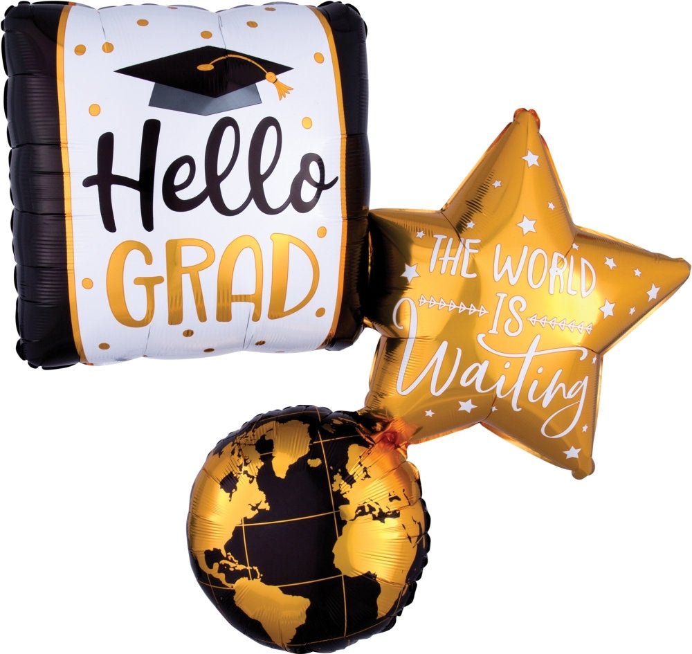 Black &amp; Gold Graduation Party Balloon - Stesha Party