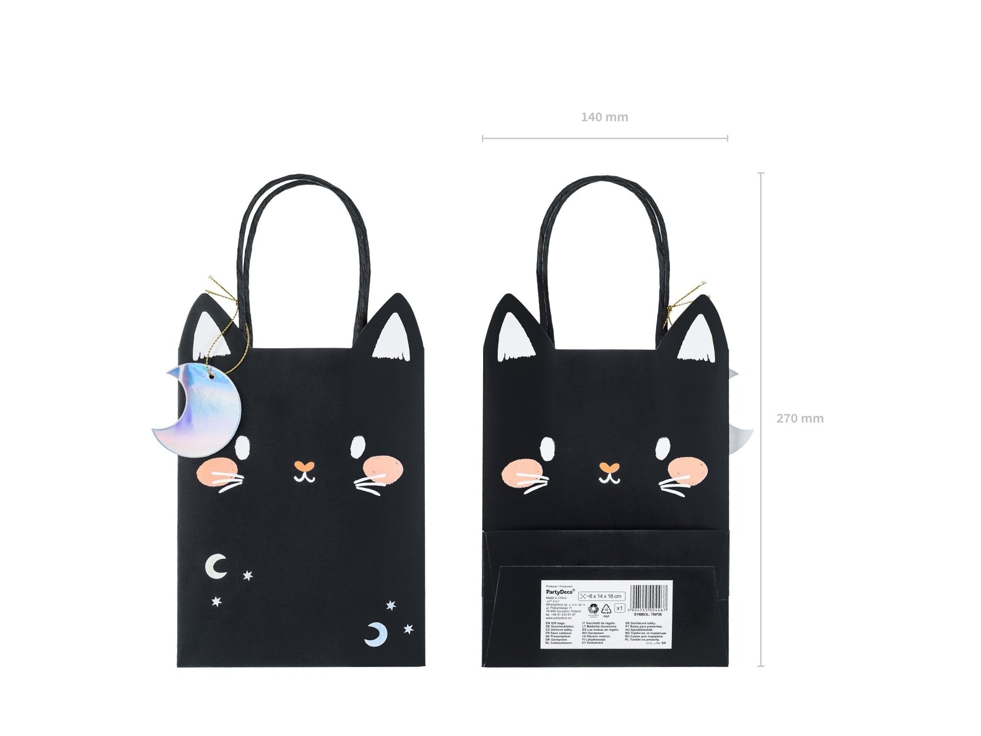 Black Kitty Cat Favor Bags 6ct - Stesha Party