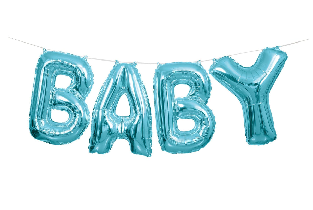 Blue &quot;Baby&quot; Balloon Banner - Stesha Party