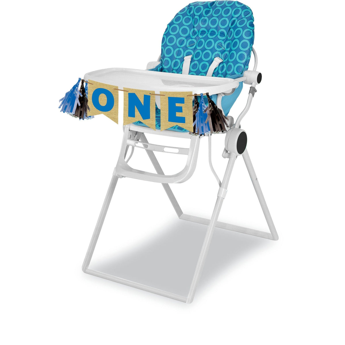 Blue Buffalo Plaid &quot;ONE&quot; Banner - Stesha Party