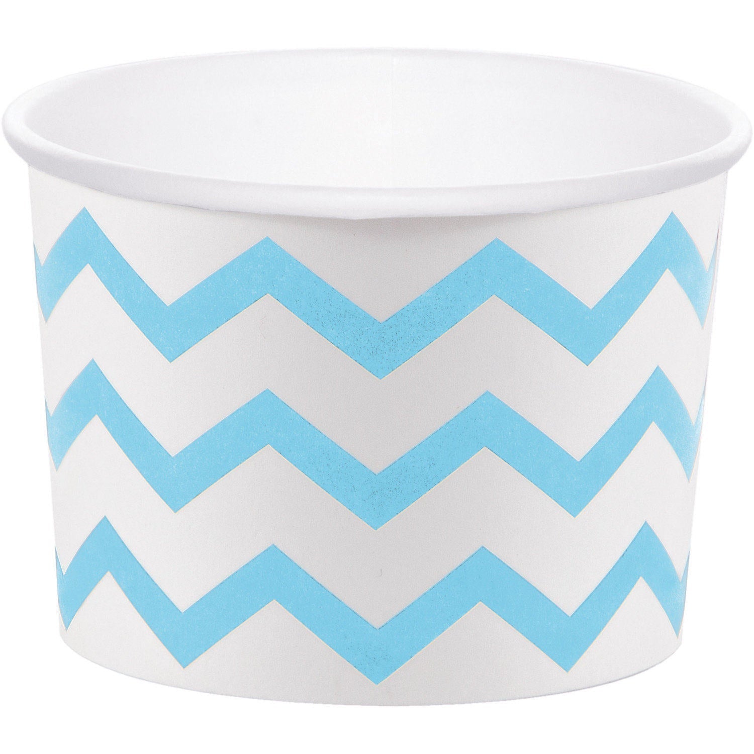 Blue Chevron Paper Treat Cups - Stesha Party