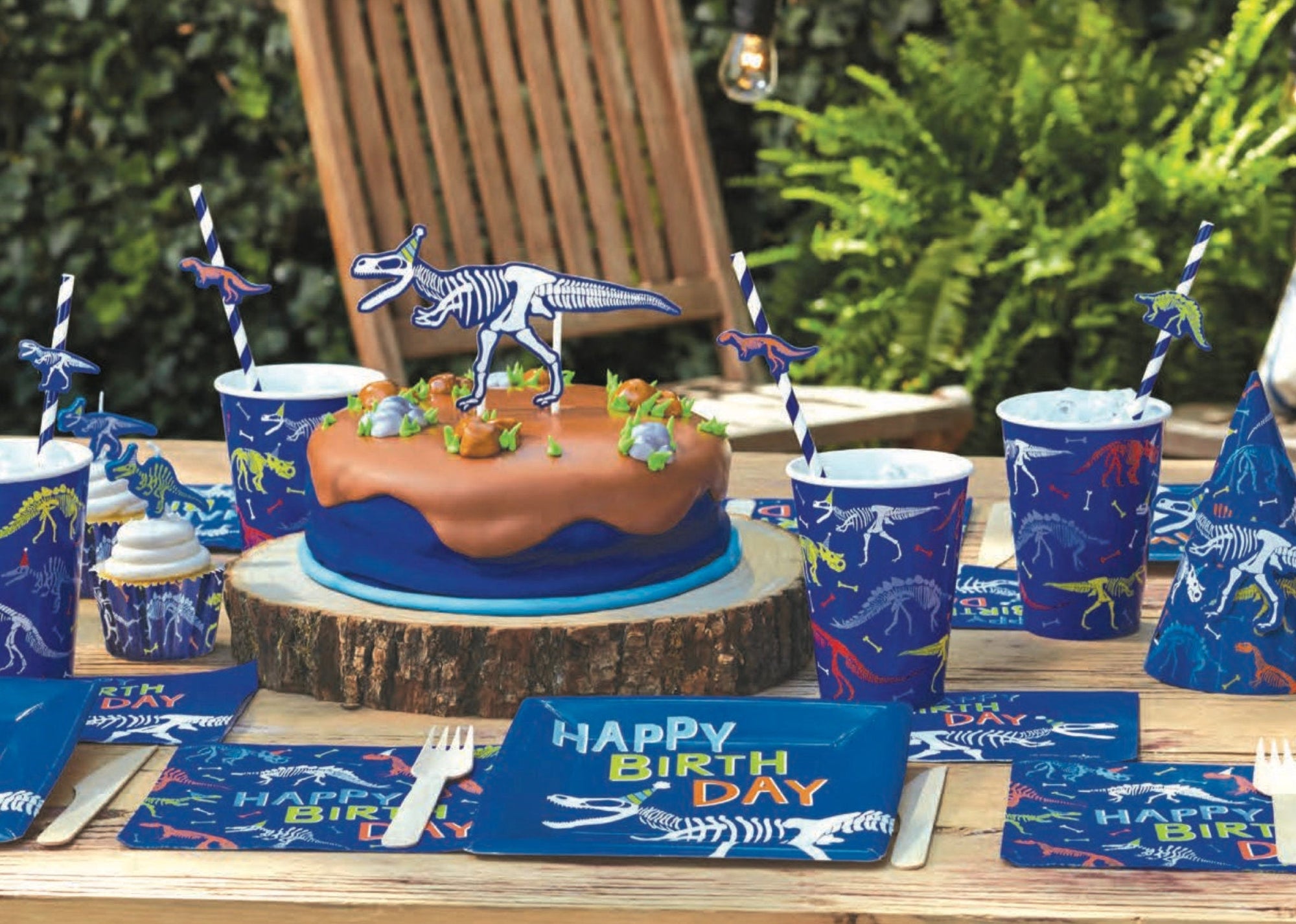 Blue Dinosaur Shaped Candles - Stesha Party