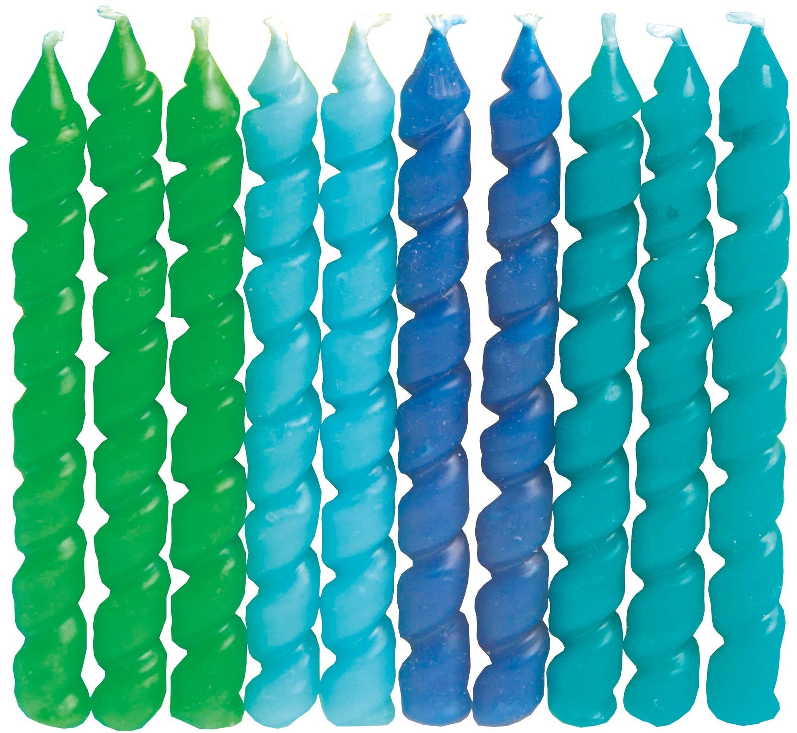 Blue & Green Spiral Party Candles - Stesha Party