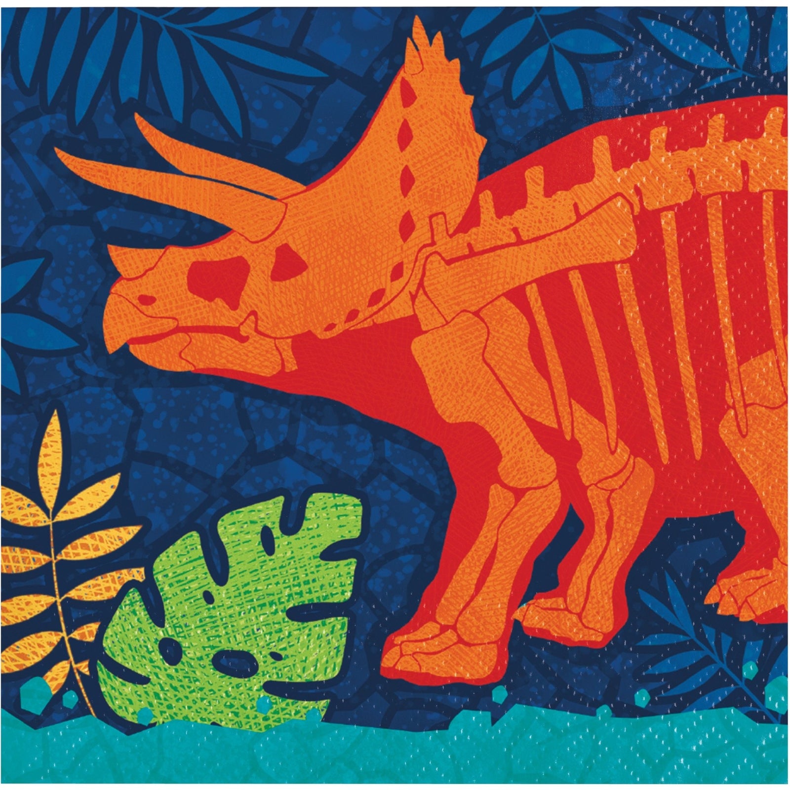 Blue & Orange Dinosaur Party Napkins - Stesha Party