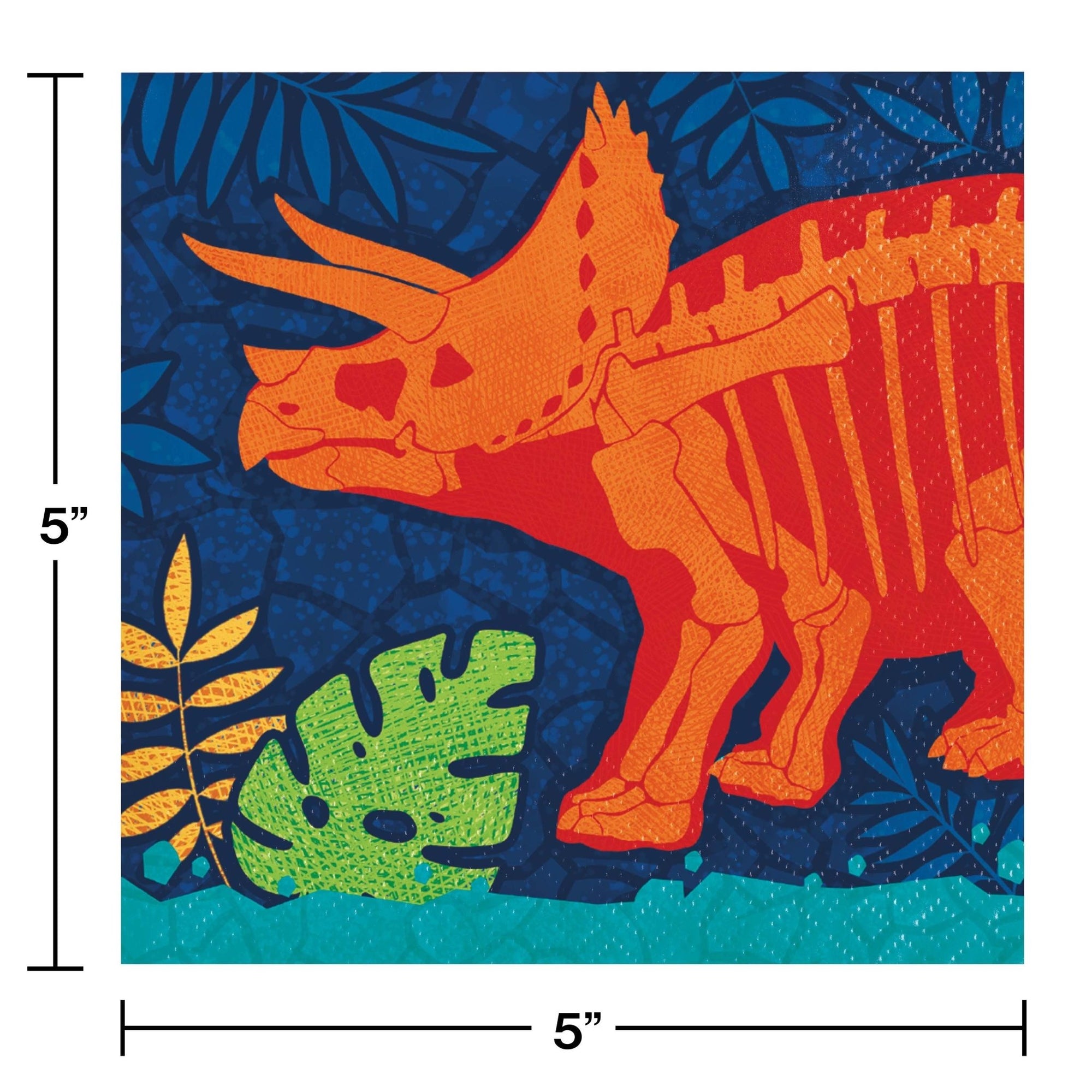 Blue & Orange Dinosaur Party Napkins - Stesha Party