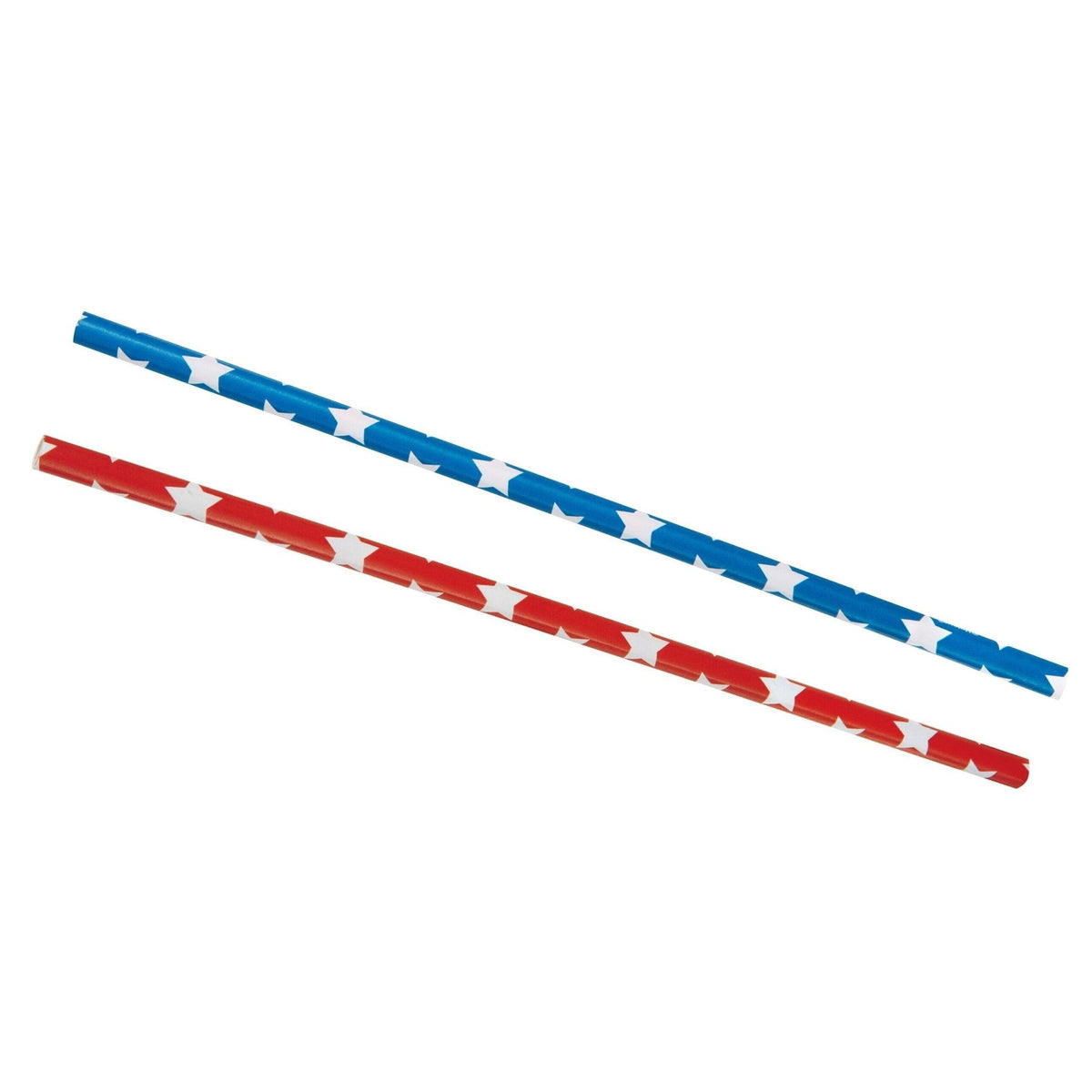 Blue &amp; Red Patriotic Star Paper Straws - Stesha Party