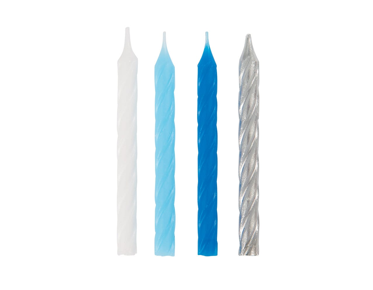 Blue & Silver Spiral Cake Candles - Stesha Party