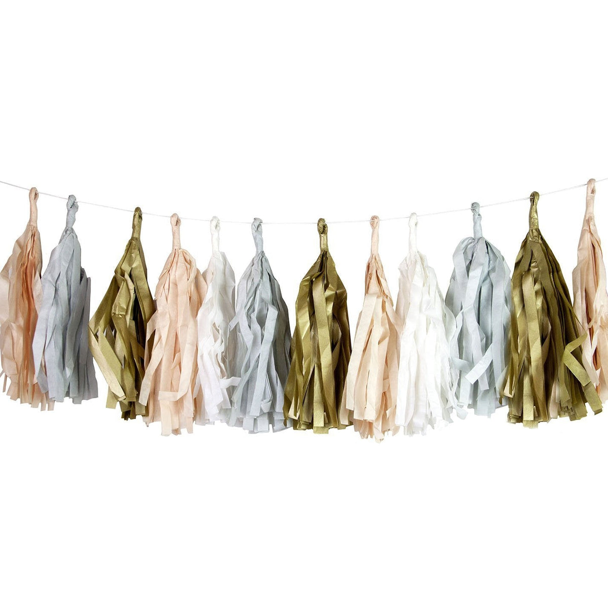 Blush Pink &amp; Gold Tassel Garland - Stesha Party