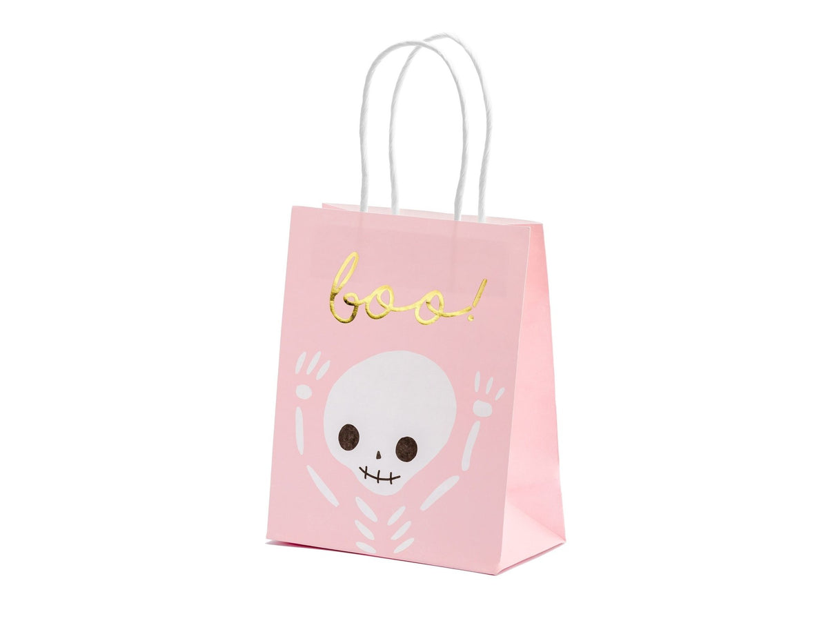 Boo Pink Halloween Ghost Treat Bags 6ct - Stesha Party