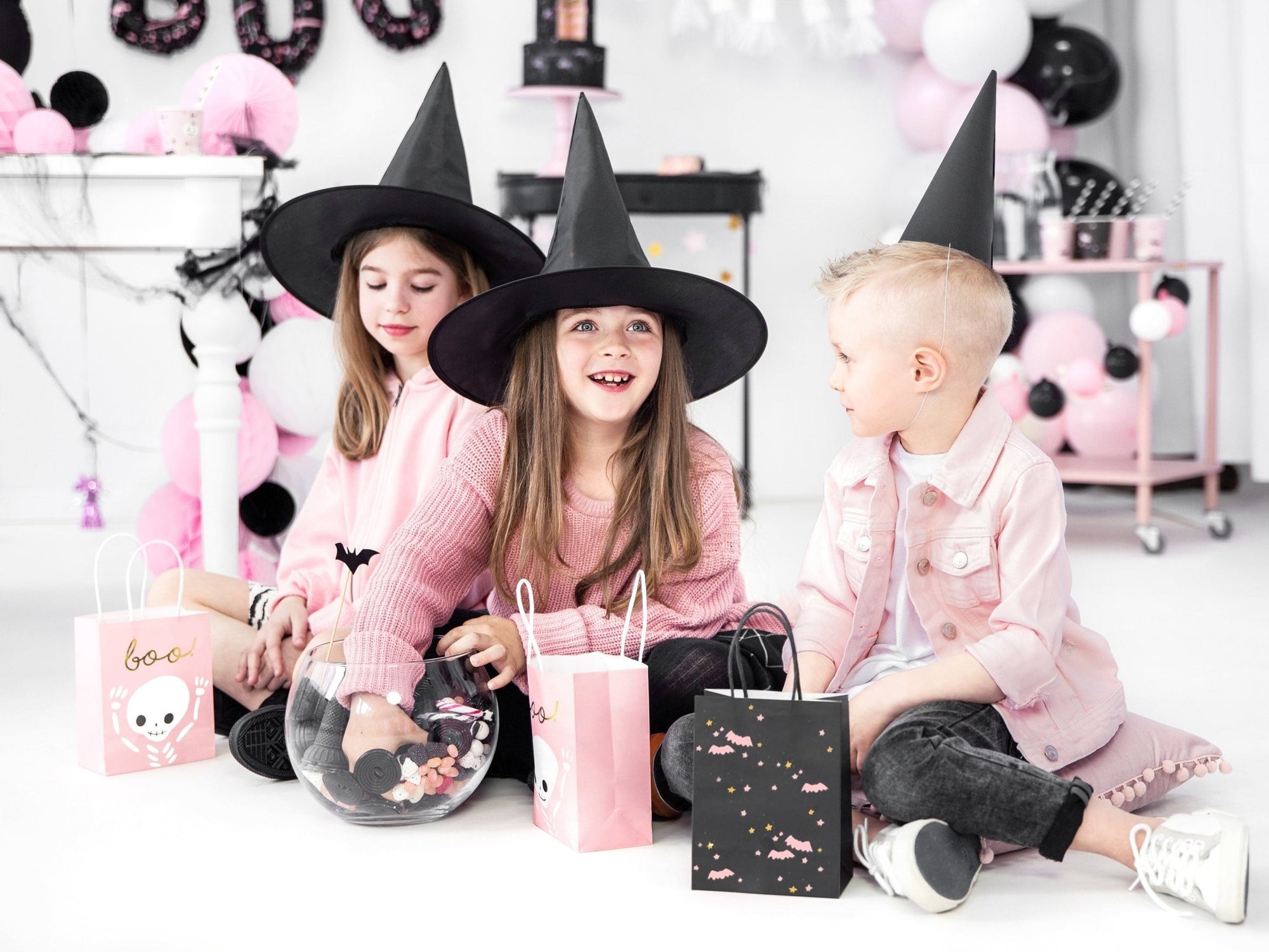 Boo Pink Halloween Ghost Treat Bags 6ct - Stesha Party