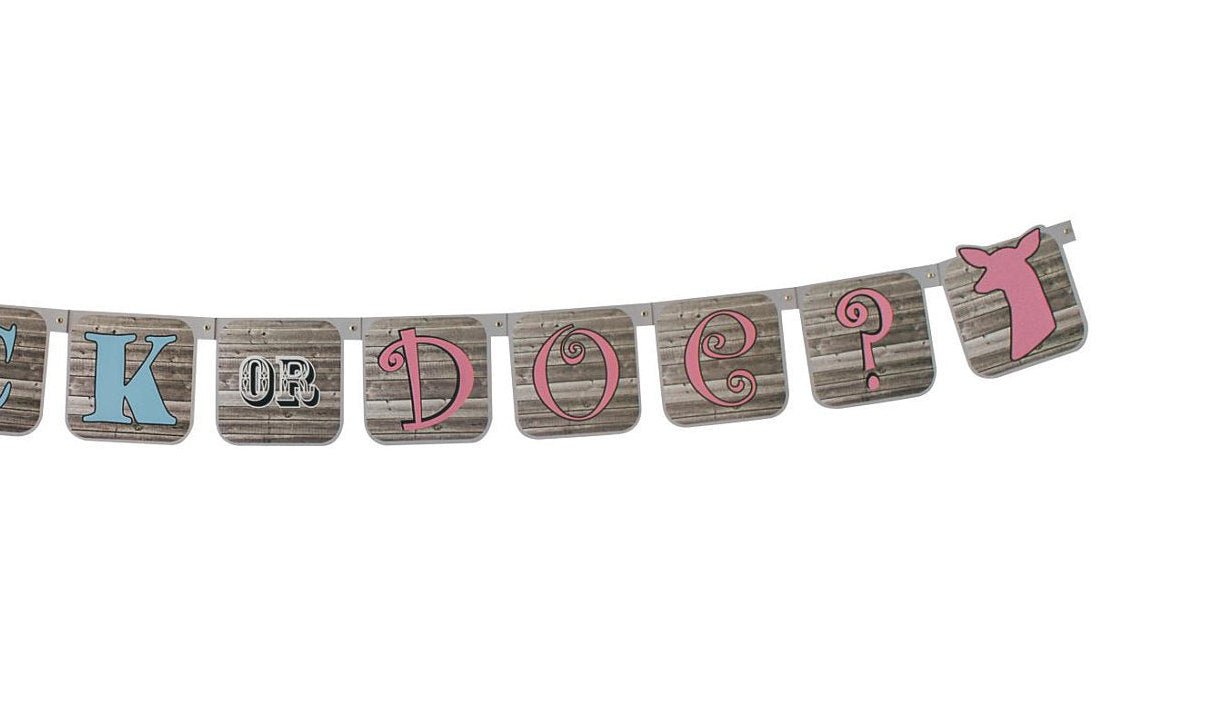 Buck or Doe Gender Reveal Banner - Stesha Party