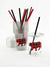 Buffalo Plaid Bear Clear Plastic Cups with Lids & Straws - Stesha Party