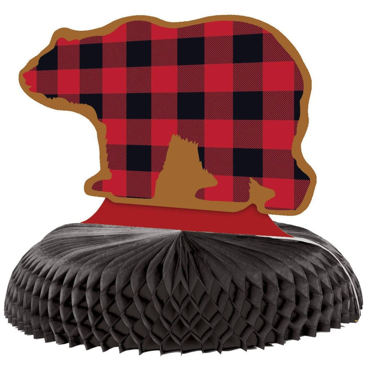 Buffalo Plaid Bear Party Centerpiece - Stesha Party