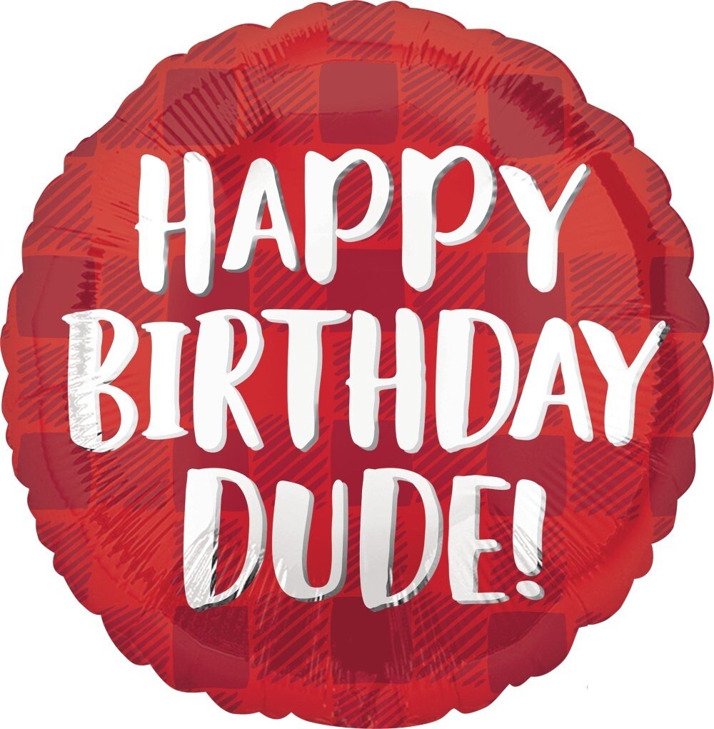 Buffalo Plaid Dude Birthday Balloon - Stesha Party