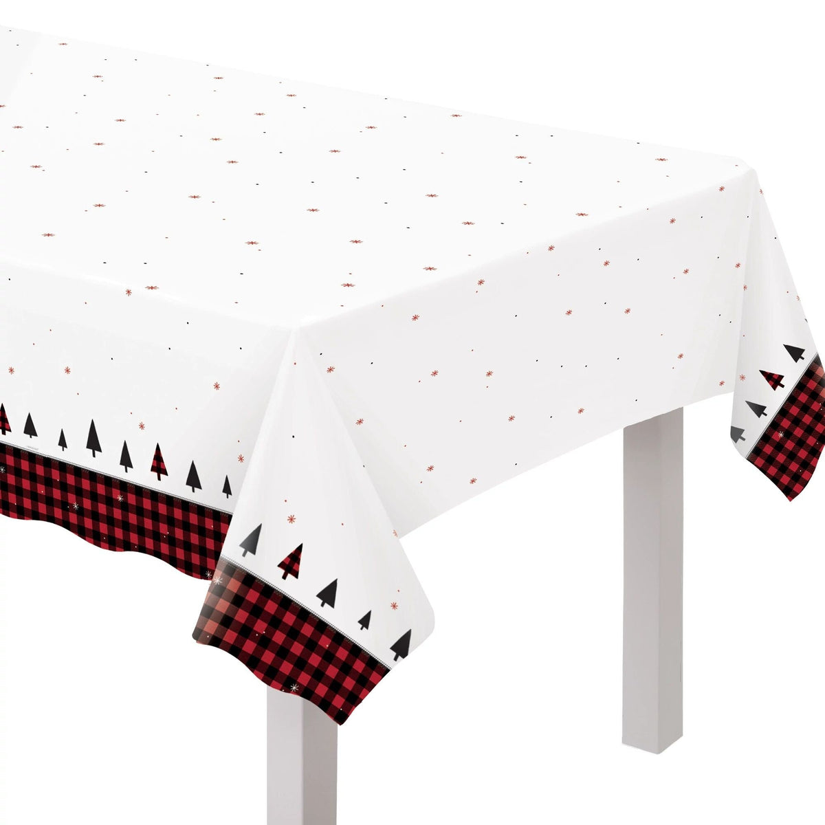 Buffalo Plaid Holiday Tree Tablecloth - Stesha Party