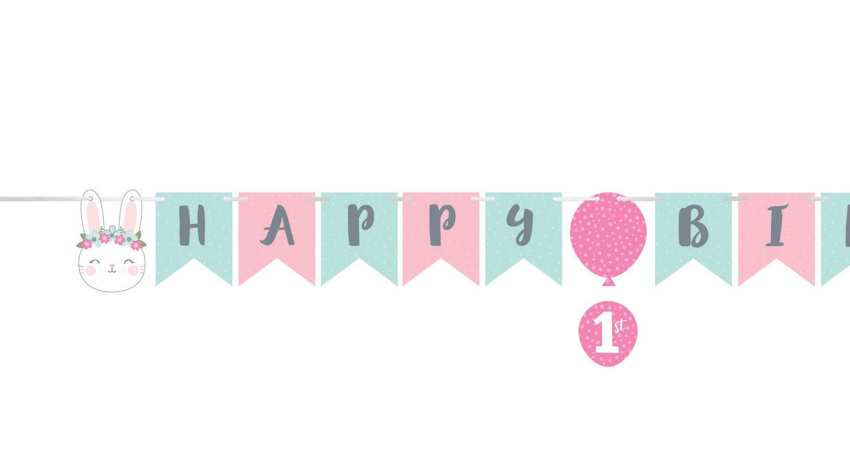 Bunny "Happy Birthday" Banner - Stesha Party