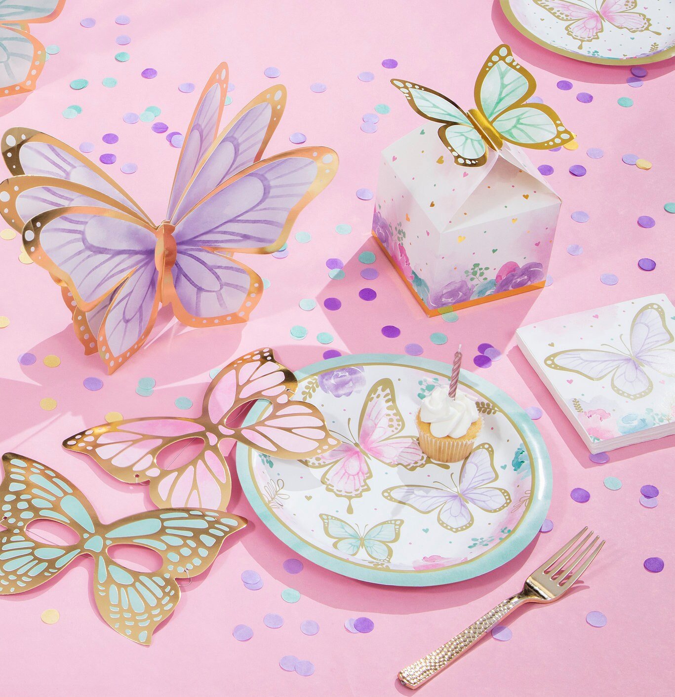 Butterfly Party Paper Plates & Napkins - Stesha Party