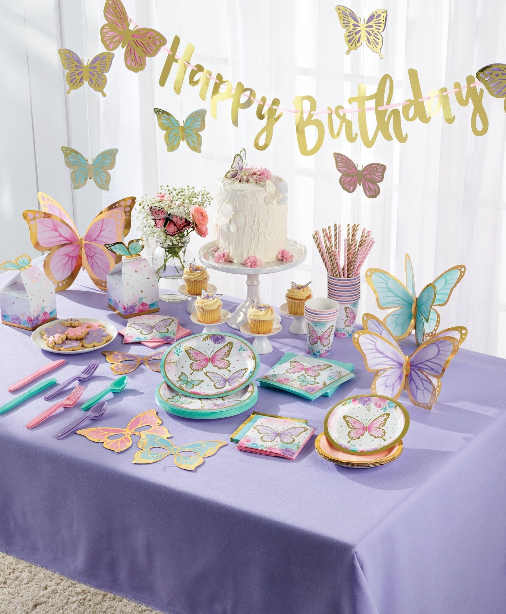 Butterfly Party Paper Plates & Napkins - Stesha Party