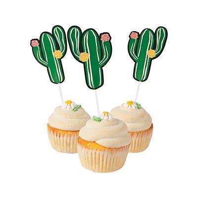 Cactus Shaped Cupcake Topper Picks - Stesha Party