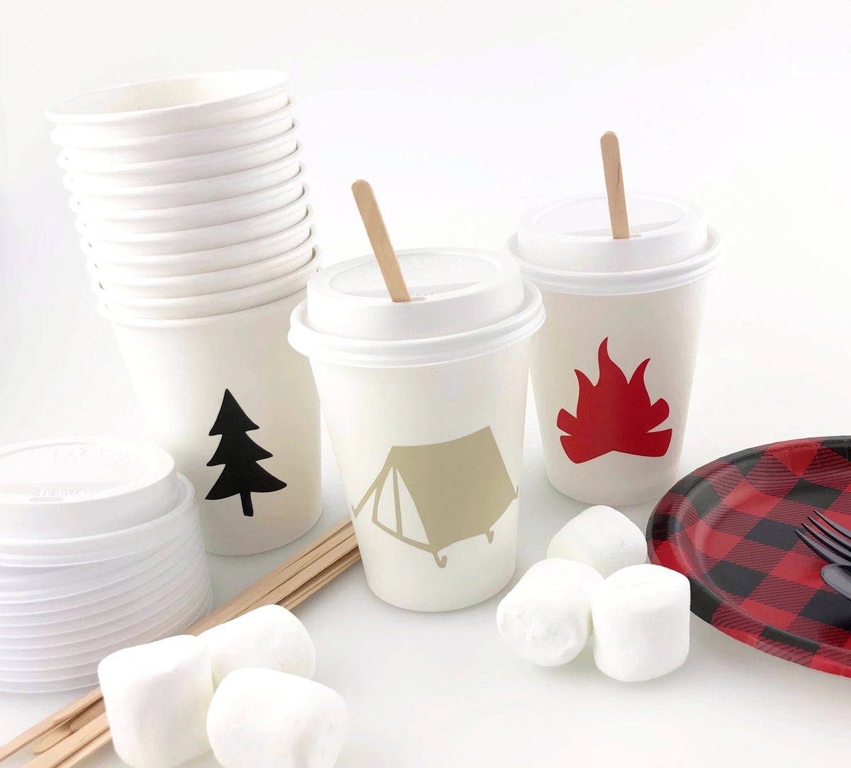 Camping Themed Party Cups - Stesha Party