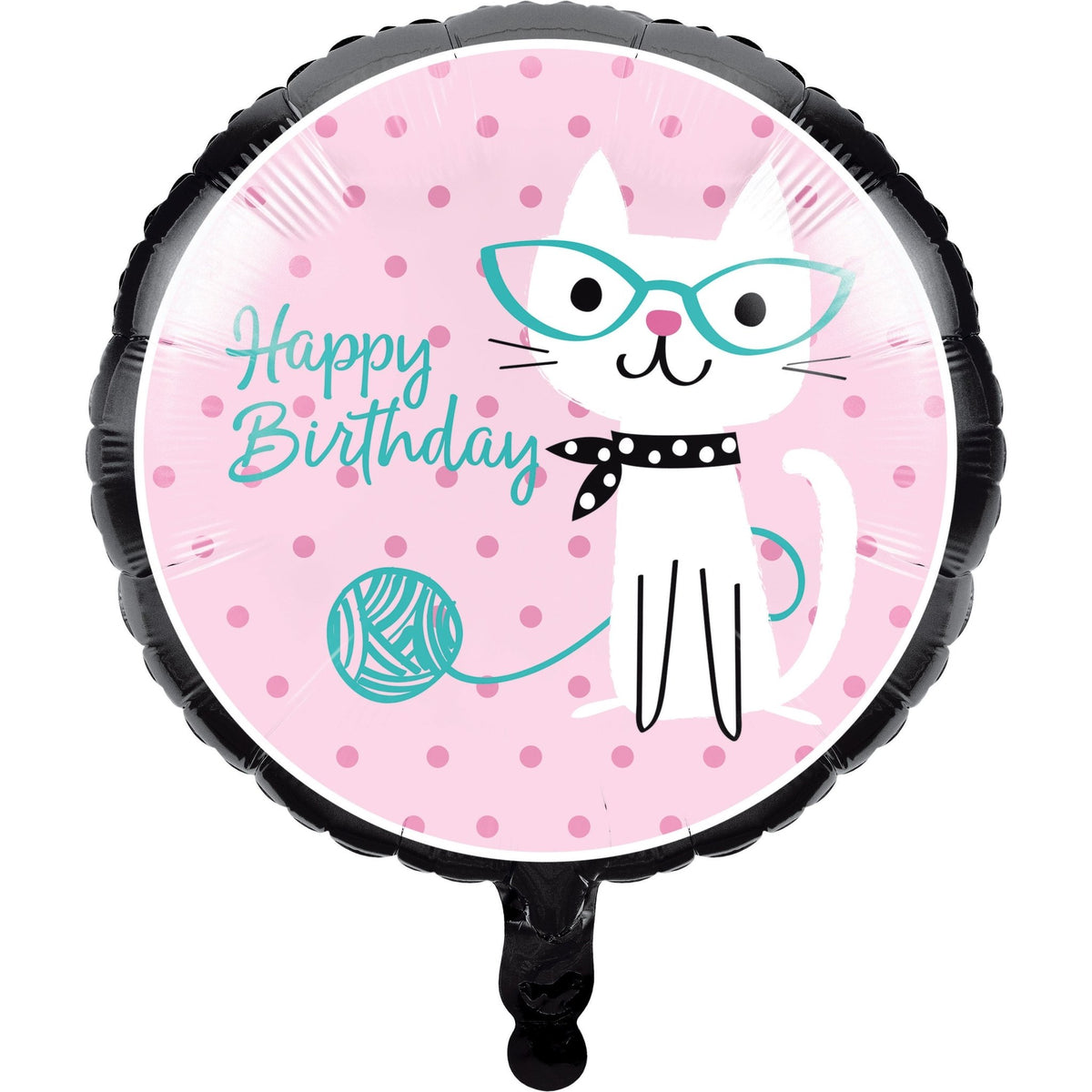 Cat Themed &quot;Happy Birthday&quot; Balloon - Stesha Party