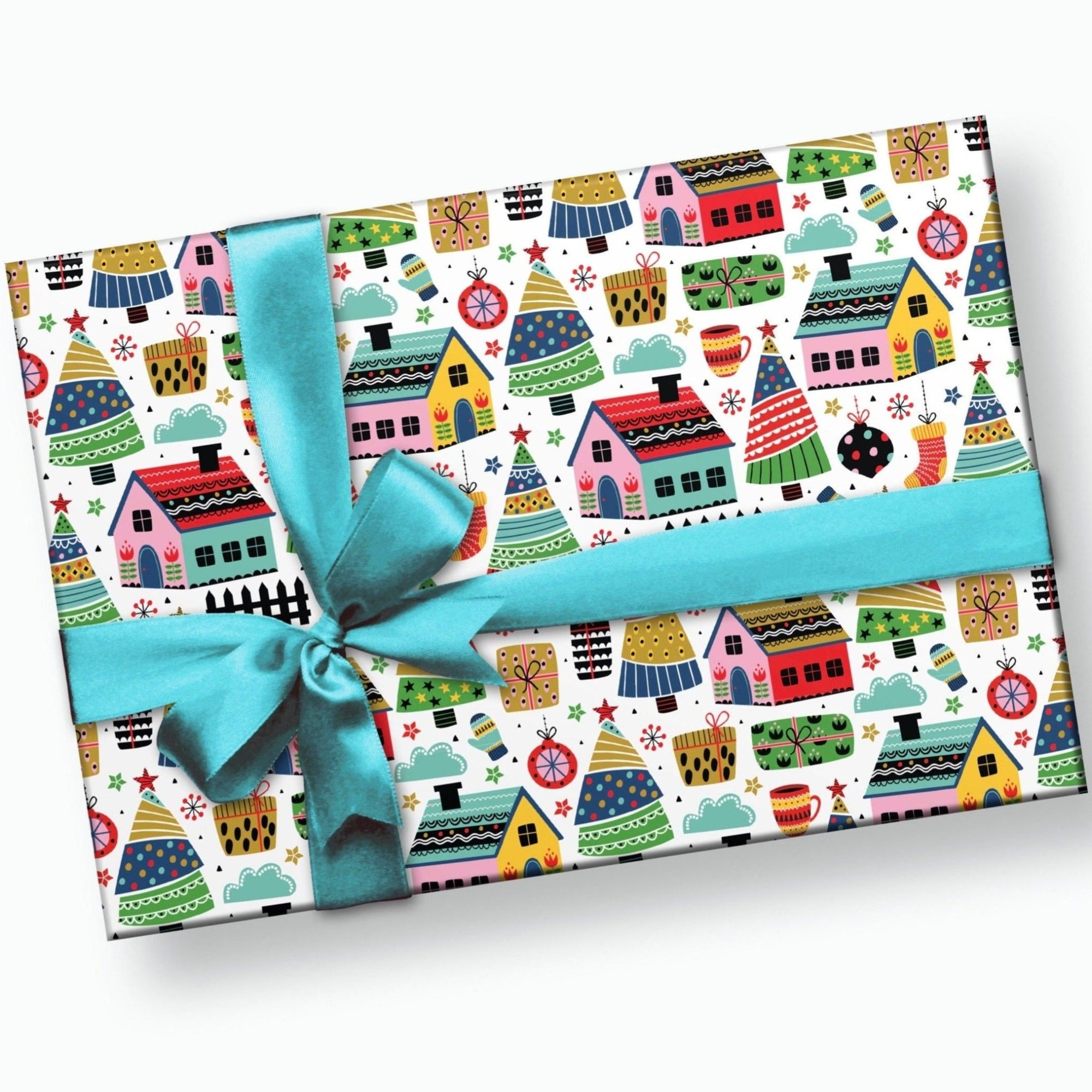 Christmas Village Gift Wrap - Stesha Party