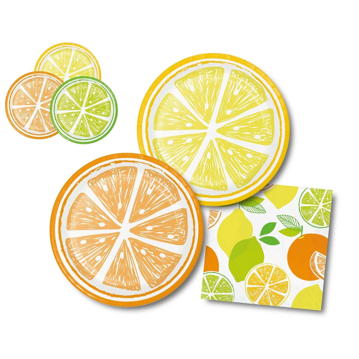 Citrus Party Plate &amp; Napkin Bundle - Stesha Party