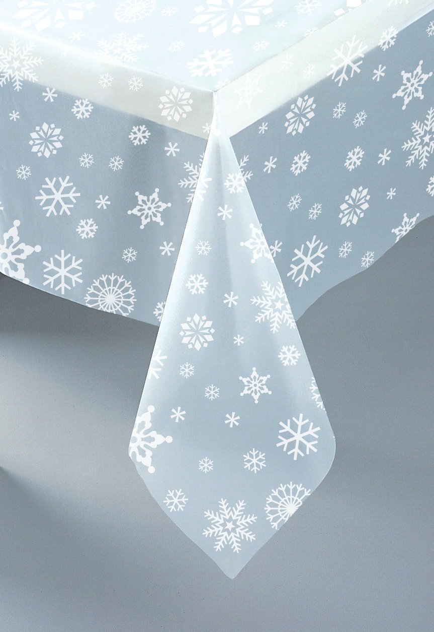 Clear Plastic Snowflake Tablecloth - Stesha Party