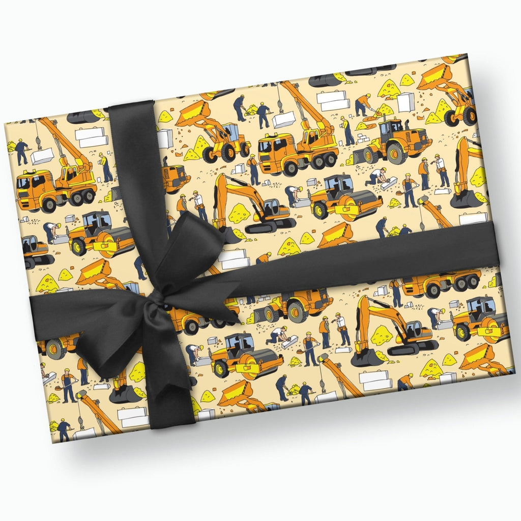 Busy Beavers Building Construction Premium Roll Gift Wrap Wrapping Paper 