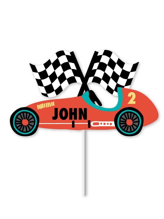 Custom Race Car Cake Topper - Stesha Party