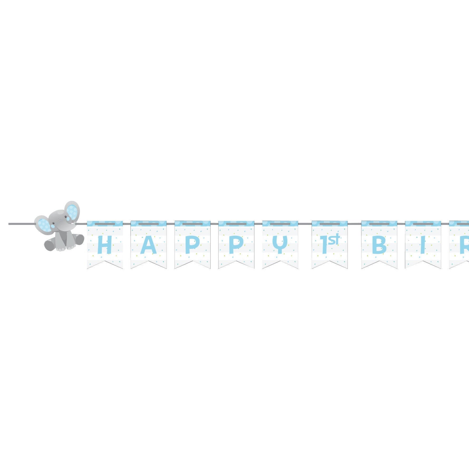 Customizable "Happy Birthday" Elephant Banner - Stesha Party