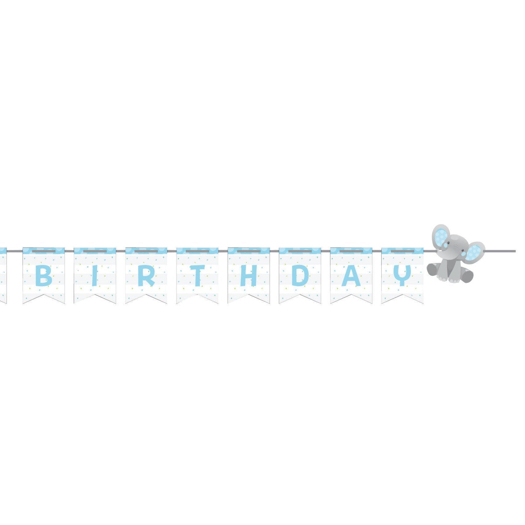 Customizable "Happy Birthday" Elephant Banner - Stesha Party