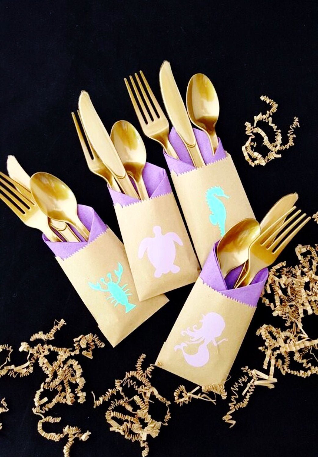 Cutlery Bags for Mermaid Party - Stesha Party